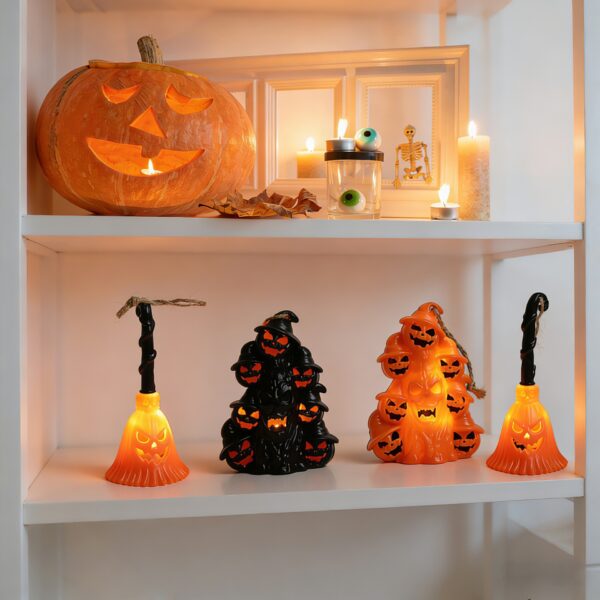 Wholesale Halloween Witch Broom Light Plastic Electronic Candle Party Decor Accent