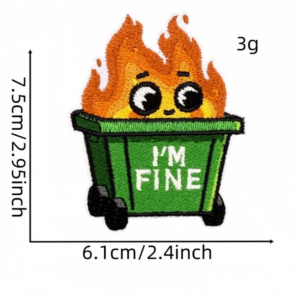 Wholesale Cartoon Flame Dog Embroidered Iron On Patch Polyester Decorative Accent for Clothing Resale