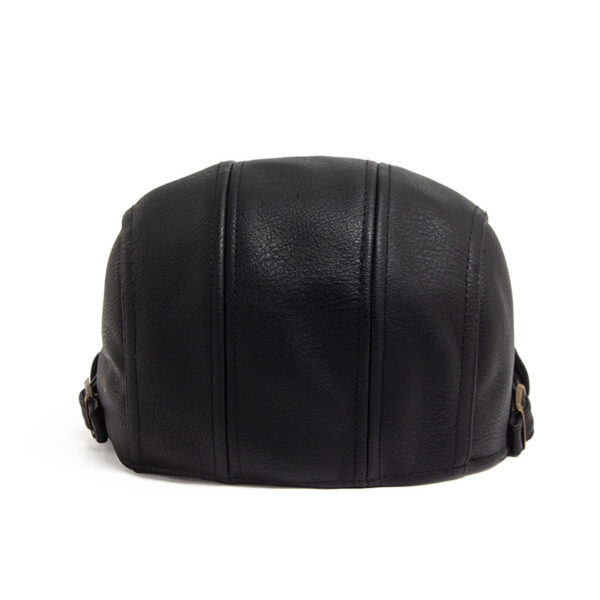 Wholesale PU Leather Men's Beret Hat Autumn Warm Adjustable Fashion Accessory