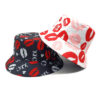 Wholesale Trendy Black Fisherman Hat with Lips and Heart Print Sun Hat for Women Couple Everyday Use