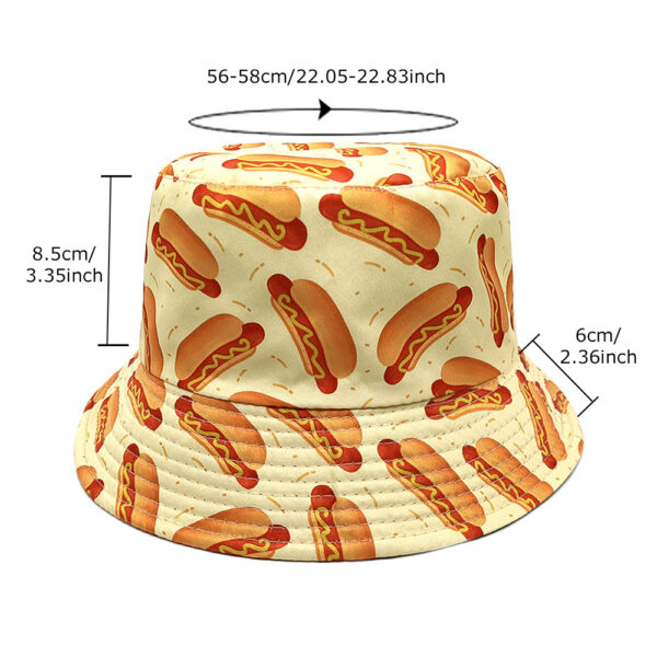 oly-b56cecdebd42519895a089da8b214146 Wholesale Hot Dog Hamburger Pattern Double Sided Bucket Hat Fashion Accessory Boutique Resale