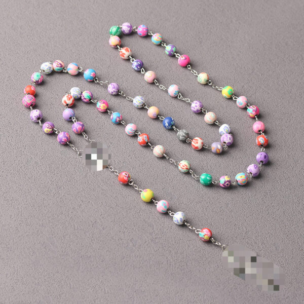 oly-b57a3f1977042d325784293b8ddf0e6b Wholesale Polymer Clay Cross Rosary Necklace Fashion Jewelry Accessory Gift