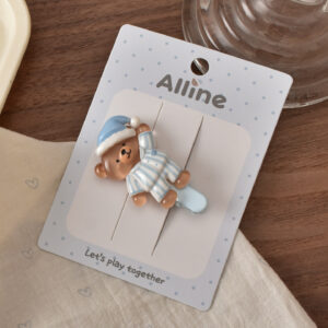 6# Blue Striped Pajama Bear - 1pc