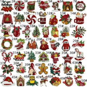 Christmas cloth stickers set of 50 pieces
