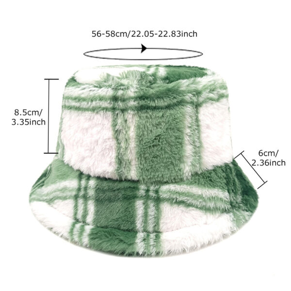 Wholesale Plaid Plush Bucket Hat Winter Chic Fashion Accessory Gift for Women