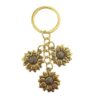 Wholesale Pastoral Style Sunflower Tassel Keychain, Alloy Keychain Pendant, Fashion Accessory for Gifts