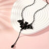Wholesale Fashion Bat Pendant Necklace Zinc Alloy Electroplated Chain Jewelry Accessory