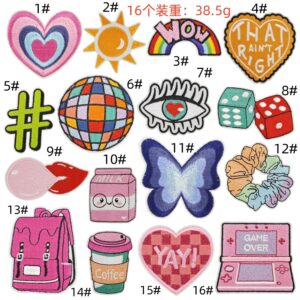 Cartoon cloth stickers 16 pieces