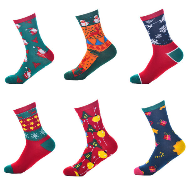 oly-b5c485237df8b48a49de12a51b28d412 Wholesale Street Trendy Mid Calf Christmas Socks Cotton Solid Color Unisex Gift Casual