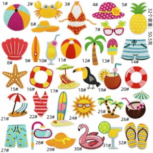Summer beach cloth patch set 32 pieces
