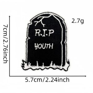 Black skull cloth patch 4#