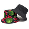 Wholesale Double Sided Watermelon Print Bucket Hat for Summer Vacation Beach Sun Protection