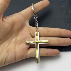 Double layer cross keychain