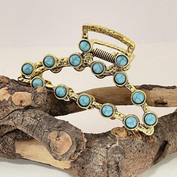 oly-b62d0c8661fb00d430789d3cf8c1e2fe Wholesale Retro Turquoise Oval Hair Claw Clip Fashion Accessory for Women Boutique Resale