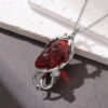 Wholesale Vintage Gothic Heart Necklace with Thorn Vine Flower Pendant Dark Gothic Jewelry Accessory for Resale