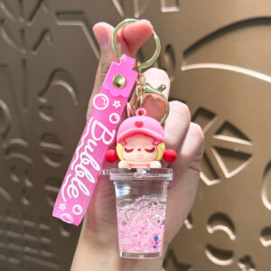 Oil-filled girl's milk tea cup - pink