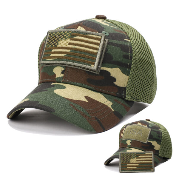 Wholesale Camouflage Baseball Cap Adjustable USA Flag Label Fashion Accessory
