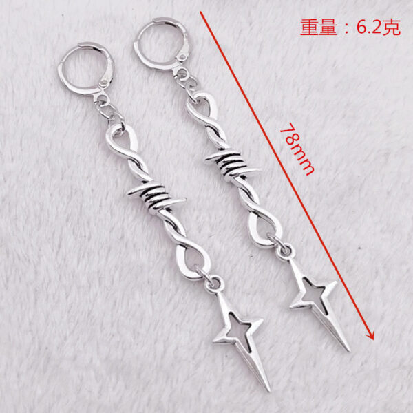 oly-b6495d823129efe95484427c345ea404 Wholesale Silver Electroplated Metal Geometric Pearl Drop Earrings Trendy Gothic Punk Style Jewelry Accessory for Resale