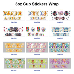 Wholesale 8pcs Dynamic Energetic Character 3oz Tumbler Stickers Wrap OLY Exclusive