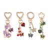 Wholesale Purple Butterfly Heart Keychain Zinc Alloy Wedding Gift Key Ring Decorative Accessory