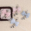 Wholesale Trendy Blue Plaid Bow Silicone Keychain Bag Charm Decorative Accessory Gift