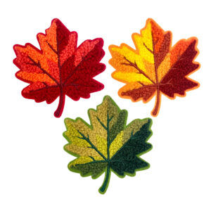 oly-b69d0805d2eab769e7283d0157e438ff Wholesale Maple Leaf Chenille Embroidered Patch Iron On 7cm Fashion Accessory