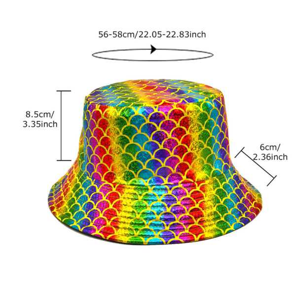 oly-b6beabd0ecdf6902d05c4d39f5e3f7fa Wholesale Double Sided Fish Scale Pattern Bucket Hat Unisex Sun Protection Cap for Everyday