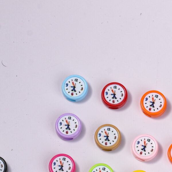 oly-b6c2d47b39f50974553150e9ae20bdee Wholesale Trendy Cartoon Clock Acrylic Loose Beads Electroplated for DIY Keychain Phone Charm