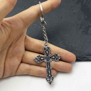 Ancient rattan cross keychain