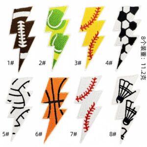 Lightning sports cloth patch set 8 pieces