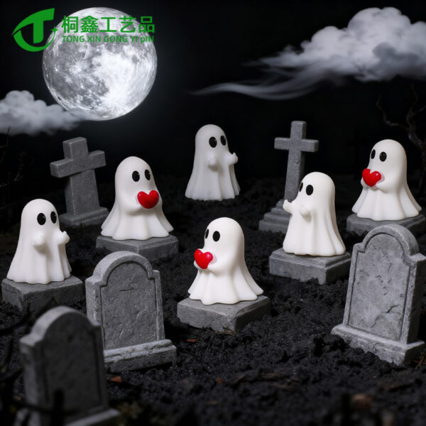 Wholesale Funny Halloween Resin Middle Finger Ghost Decoration Gift for Resale