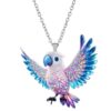 oly-b6e5a2bc61b93b208a5ca55c55d5a64b Wholesale Colorful Cute Parrot Bird Acrylic Pendant Necklace Fashion Accessory