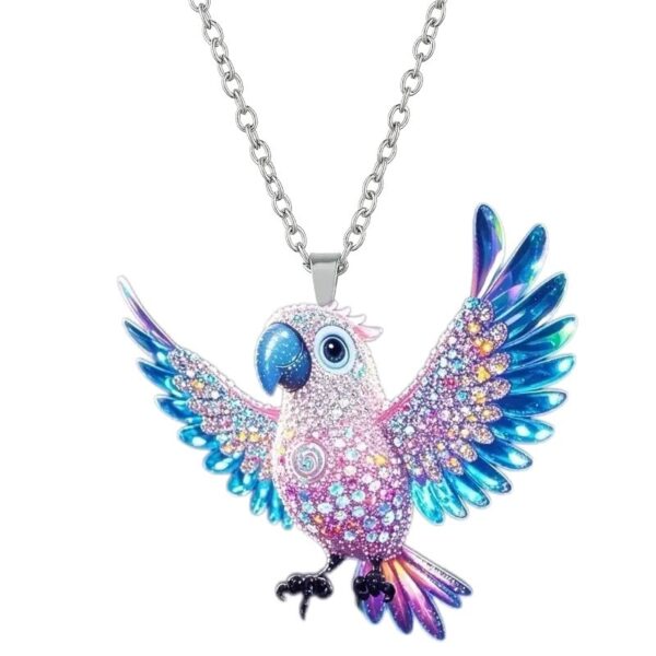 Wholesale Colorful Cute Parrot Bird Acrylic Pendant Necklace Fashion Accessory