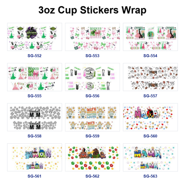 Wholesale 8pcs Lovely Little Witch 3oz Cup Stickers Wrap OLY Exclusive