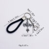 Wholesale Vintage Punk Cross Keychain Heart Pendant Black Metal Bag Charm for Bags and Keys