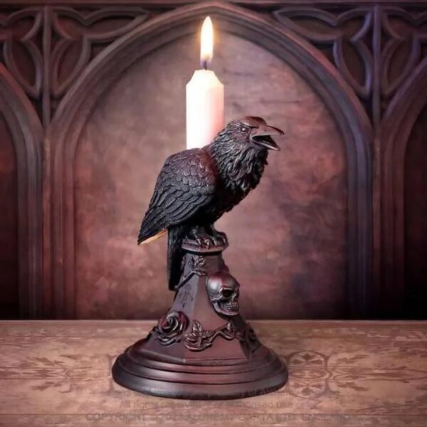 Wholesale Gothic Halloween Owl Candlestick Table Top Decorative Resin Craft Ornament for Party Gift Resale