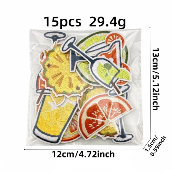 Wholesale Fruit Lemon Juice Embroidered Patch DIY Clothing Decorative Sticker Trendy Gift