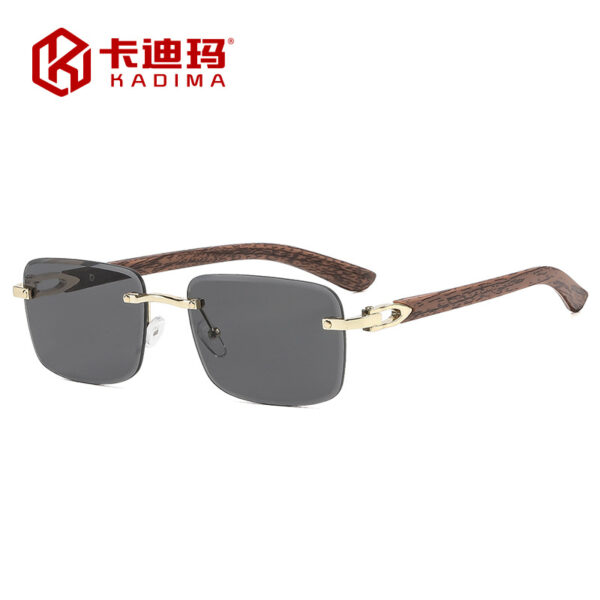 oly-b711a0f1bc0dc0de360e114d85f61db2 Wholesale Modern Frameless Square Sunglasses Gold Frame Gray Lenses UV400 Outdoor Holiday Style