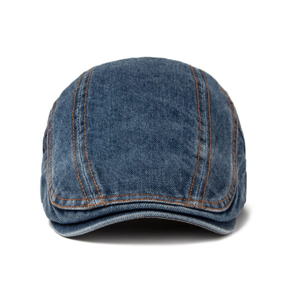 Wholesale Washed Denim Beret Retro British Style Adjustable Sun Hat for Men