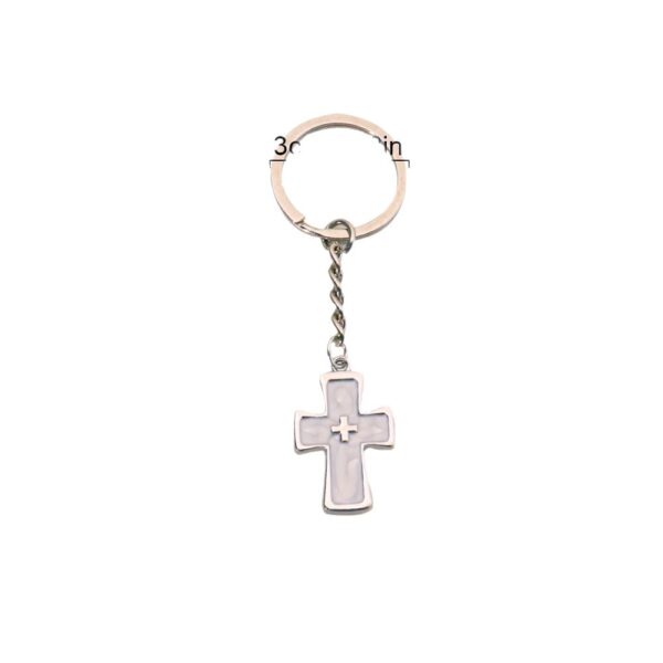 Wholesale Metal Double Cross Pendant Keychain, Korean Style Fashion Accessory for Bags and Car Keys