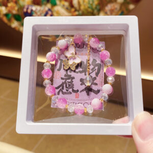Purple floral milk cap bracelet (boxed)