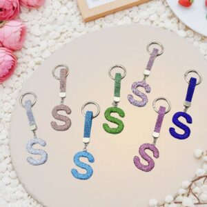 oly-b73a3706263e1fda21bf71b11ad7e6d1 Wholesale Diamond Letter S Keychain Trendy Car Key Accessory Wedding Gift