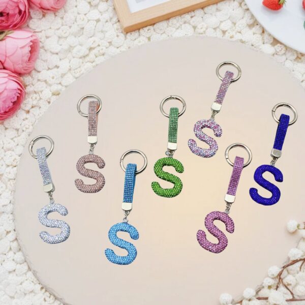 Wholesale Diamond Letter S Keychain Trendy Car Key Accessory Wedding Gift
