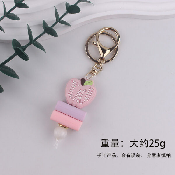 oly-b76a324c5cb31cb1c3f24f06e05eeeec Wholesale Trendy Book Silicone Keychain Handmade Beaded Purple Heart Charm Resale Gift