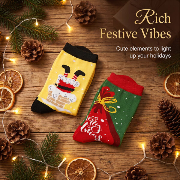 oly-b770e134ba373bd6c2d3743b7303c954 Wholesale Christmas Mid Calf Socks Cartoon Pattern Moisture Wicking Polyester Cotton Unisex Holiday Gift Party Fashion Accessory