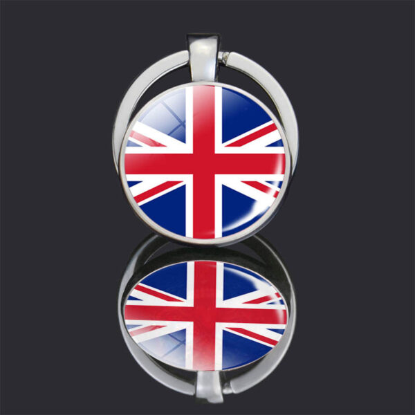 Wholesale Stylish Ukraine Flag Double Sided Glass Ball Keychain Birthday Gift for Resale