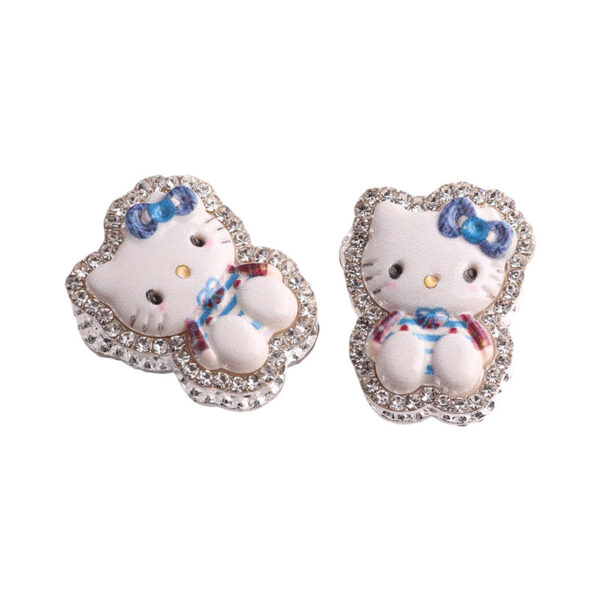 Wholesale Cute Cartoon Cat Full Rhinestone Loose Beads Alloy DIY Fashion Accessory Craft Supply OLY Exclusive