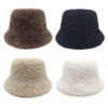 Wholesale Korean Japanese Style Beige Bucket Hat Sun Protection Winter Fashion Accessory Gift for Women