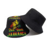 Wholesale Trendy Bucket Hat with ONE LOVE Jamaica Coconut Tree Print Sun Protection Outdoor Hat