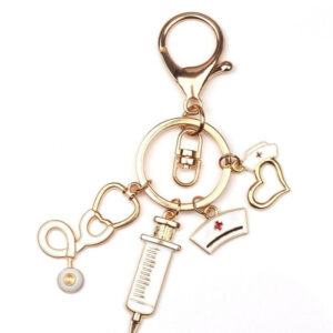 Wholesale Medical Theme Alloy Keychain Nurse Stethoscope Design Fashion Accessory Gift